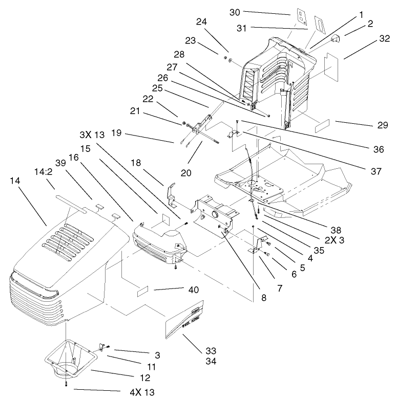 Hood and Tower Assembly