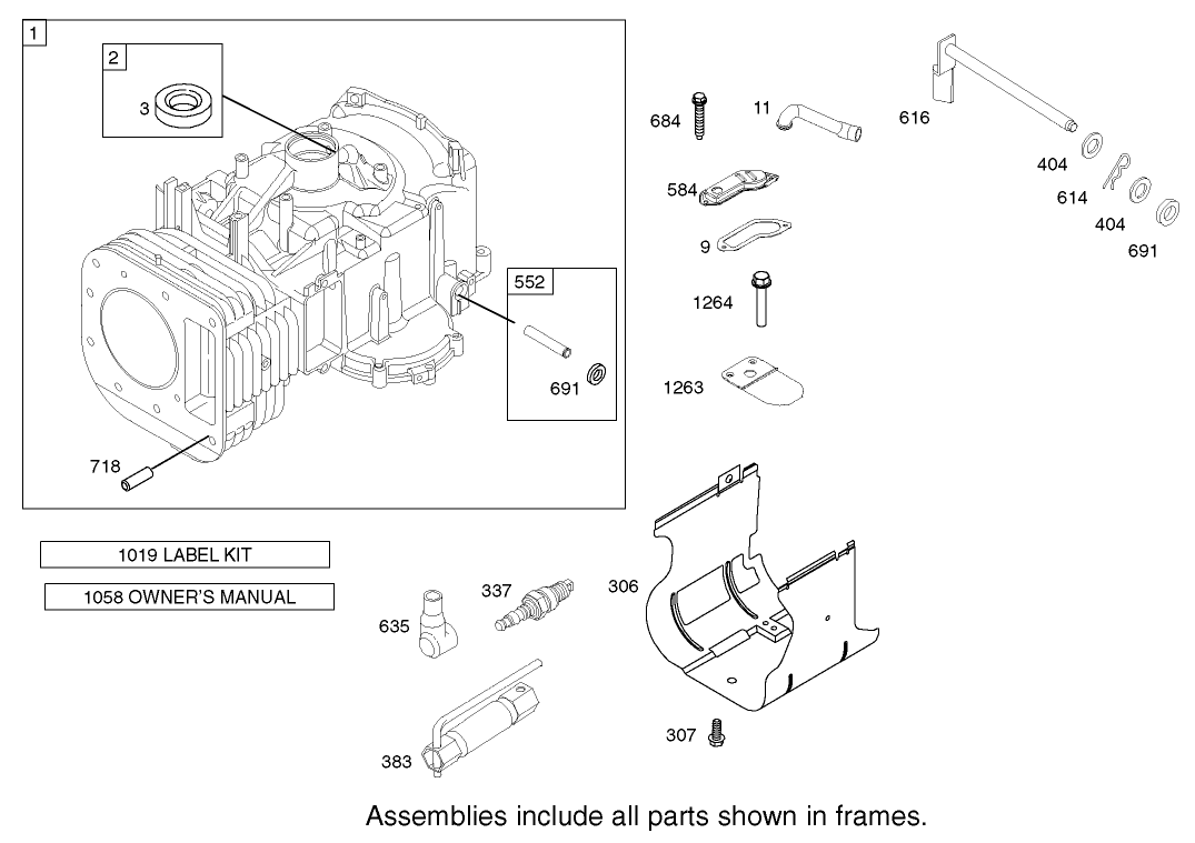 Cylinder Assembly Briggs and Stratton Model 286H77-0121-E1