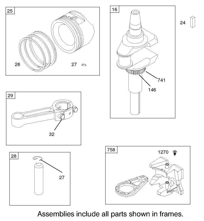 Crankshaft Assembly Briggs and Stratton Model 286H77-0121-E1