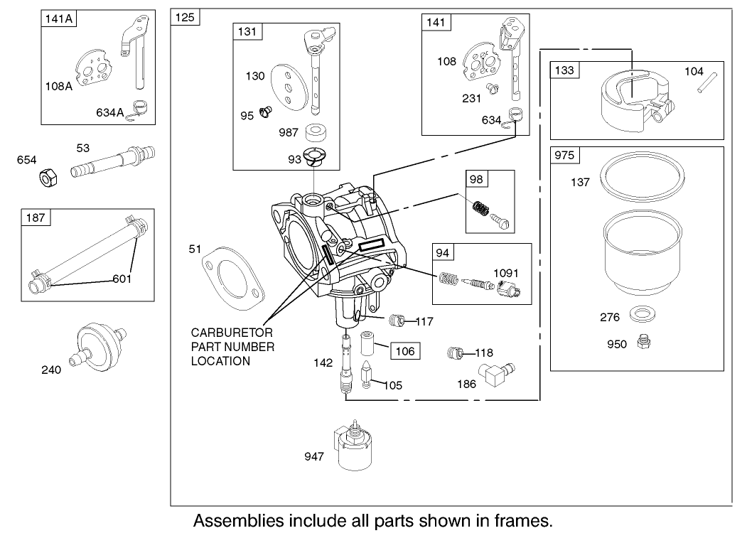 Carburetor Assembly Briggs and Stratton Model 286H77-0121-E1