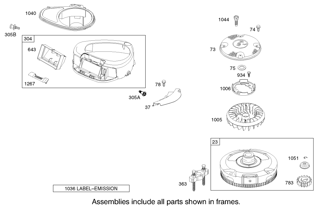 Blower Housing Assembly Briggs and Stratton Model 286H77-0121-E1