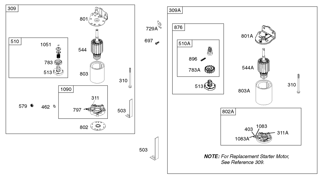 Starter Assembly Briggs and Stratton Model 286H77-0121-E1