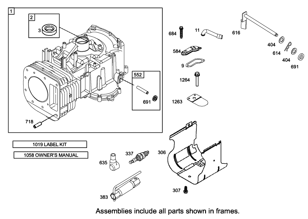Cylinder Assembly Engine Briggs and Stratton Model 31F777-0123-E1