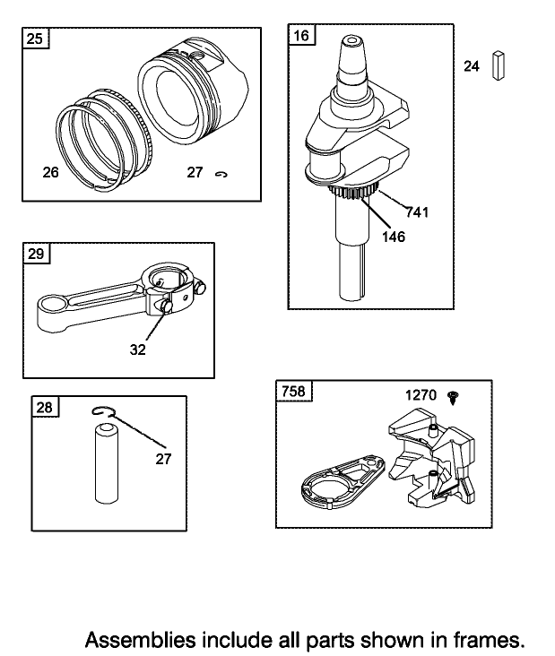 Crankshaft Assembly Engine Briggs and Stratton Model 31F777-0123-E1