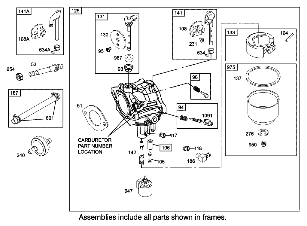 Carburetor Assembly Engine Briggs and Stratton Model 31F777-0123-E1