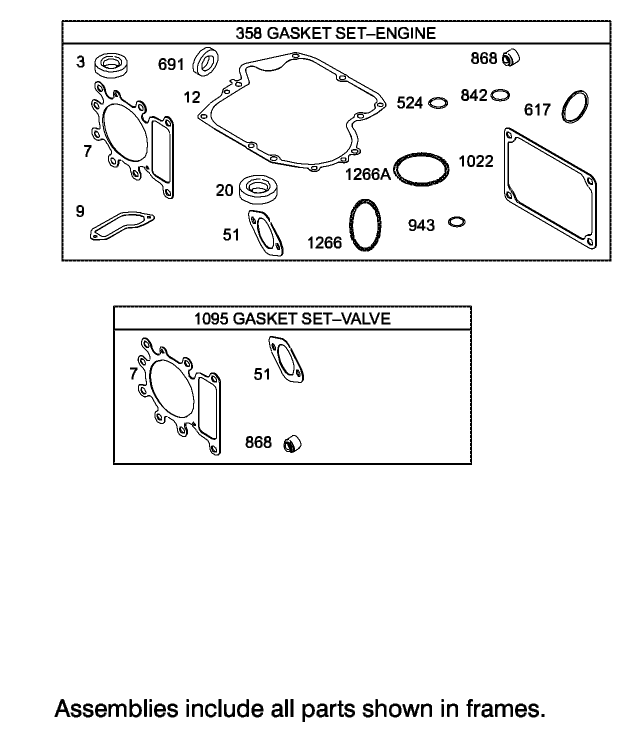 Gasket Assembly Engine Briggs and Stratton Model 31F777-0123-E1