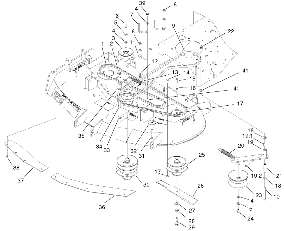 Spindle, Idler Pulley And Belt Assembly