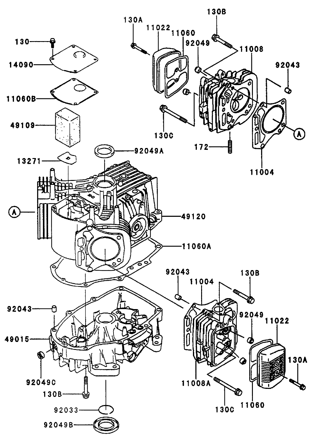 Cylinder/crankcase Assembly Kawasaki Fh451v-As08