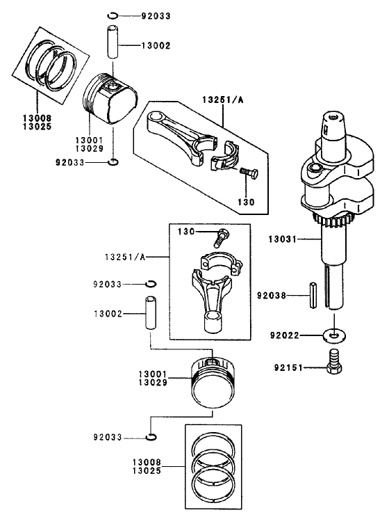 Piston/crankshaft Assembly Kawasaki Fh451v-As08