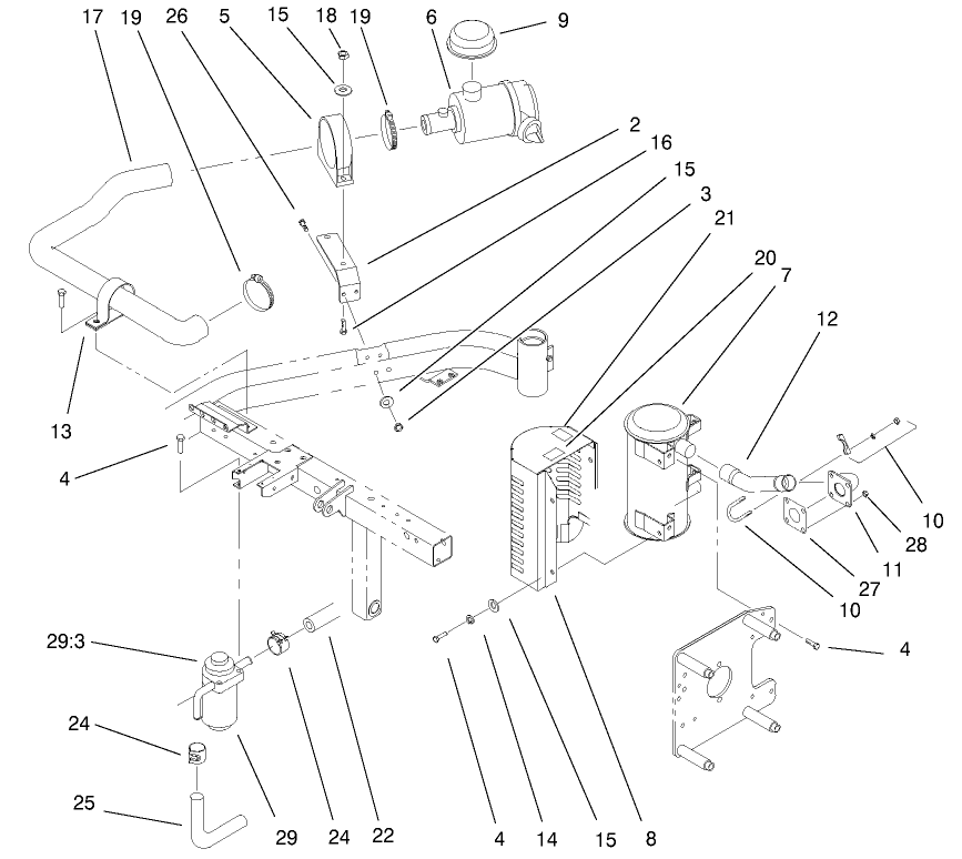 Air Cleaner and Exhaust Assembly