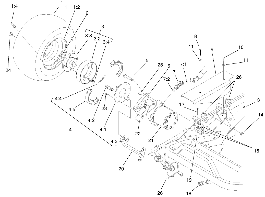 FRONT WHEEL AND BRAKE ASSEMBLY