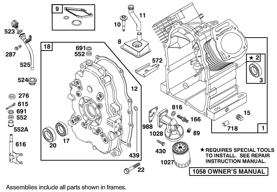 CYLINDER ASSEMBLY BRIGGS AND STRATTON MODEL 303447-1408-E1