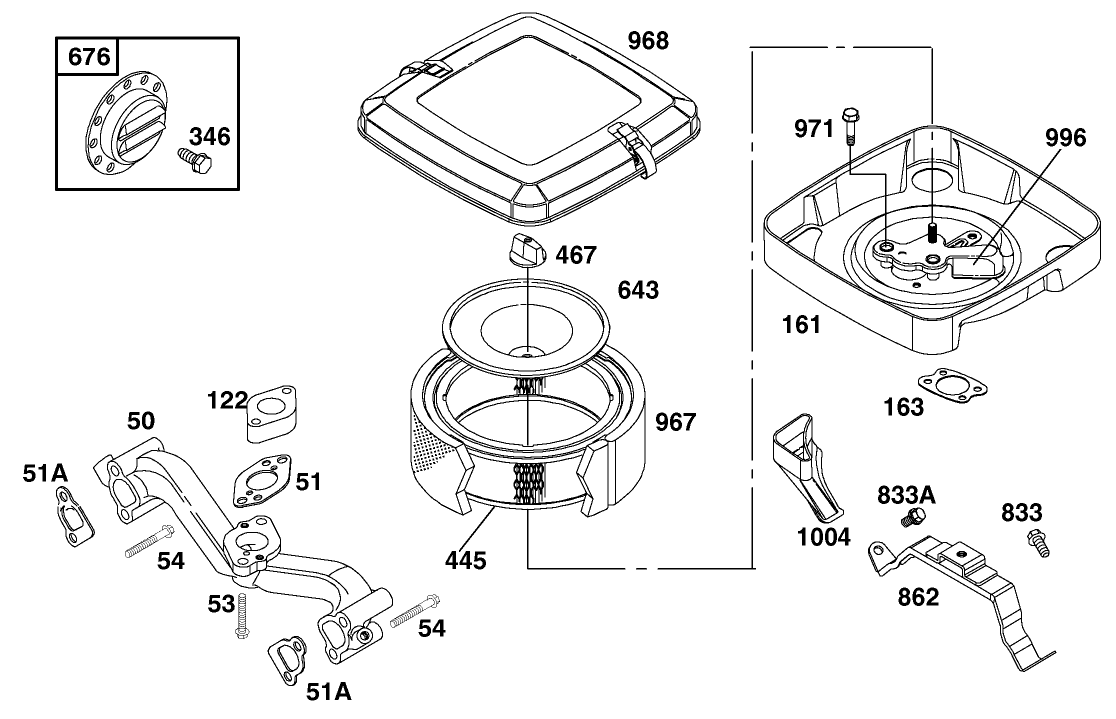 AIR CLEANER ASSEMBLY BRIGGS AND STRATTON MODEL 303447-1408-E1