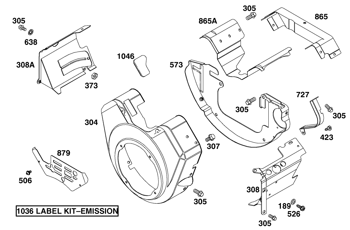 BLOWER HOUSING ASSEMBLY BRIGGS AND STRATTON MODEL 303447-1408-E1