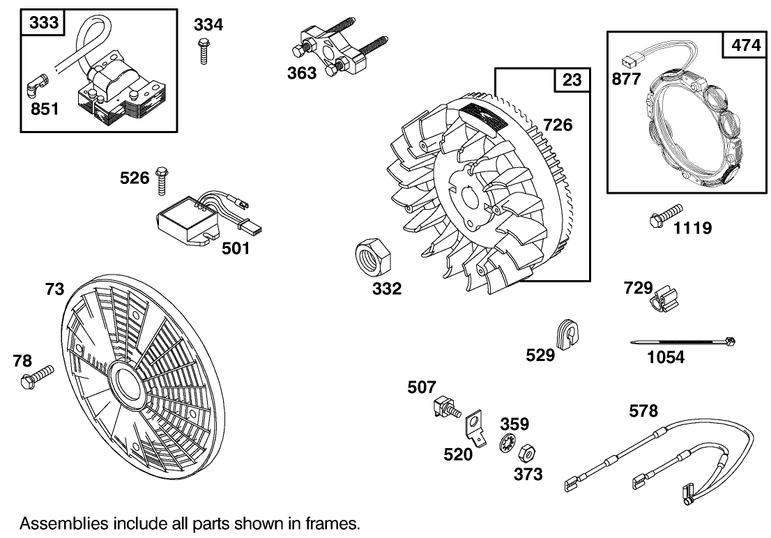 FLYWHEEL ASSEMBLY BRIGGS AND STRATTON MODEL 303447-1408-E1