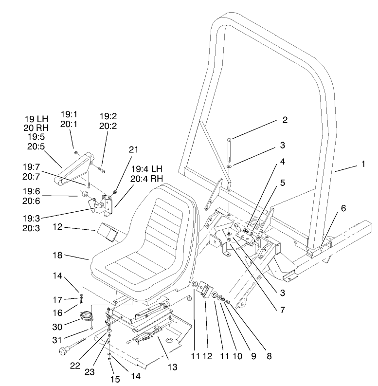 Seat and Roll-Over-Protection-System Assembly