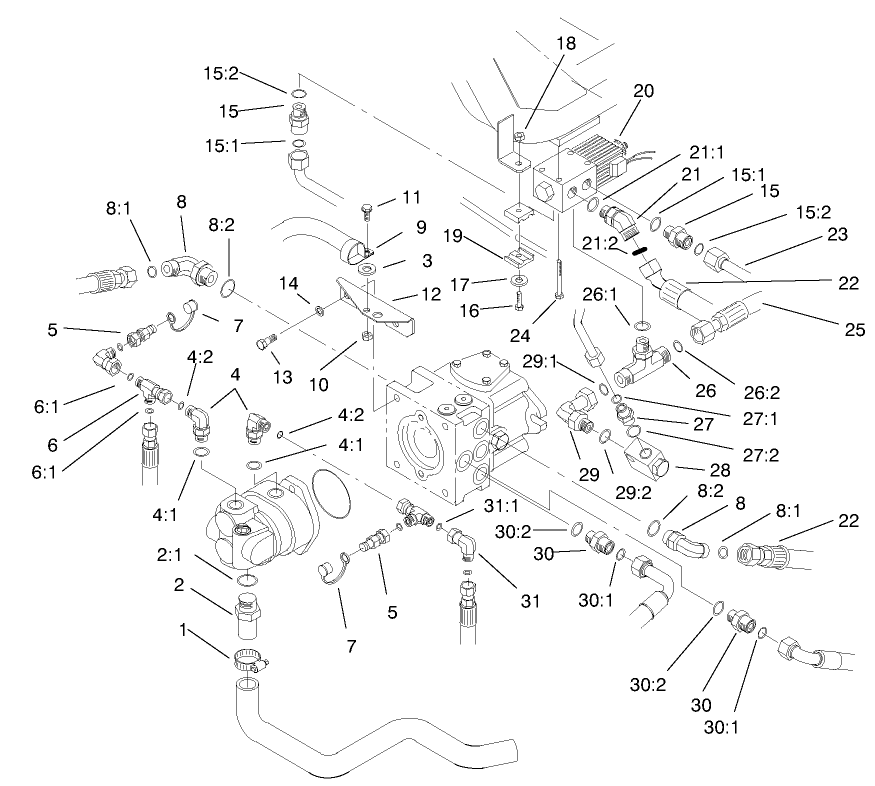 Hydraulic Pump Fitting Assembly