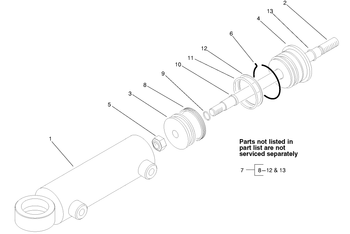 Hydraulic Cylinder Assembly No. 94-8142 (only on: 30450)