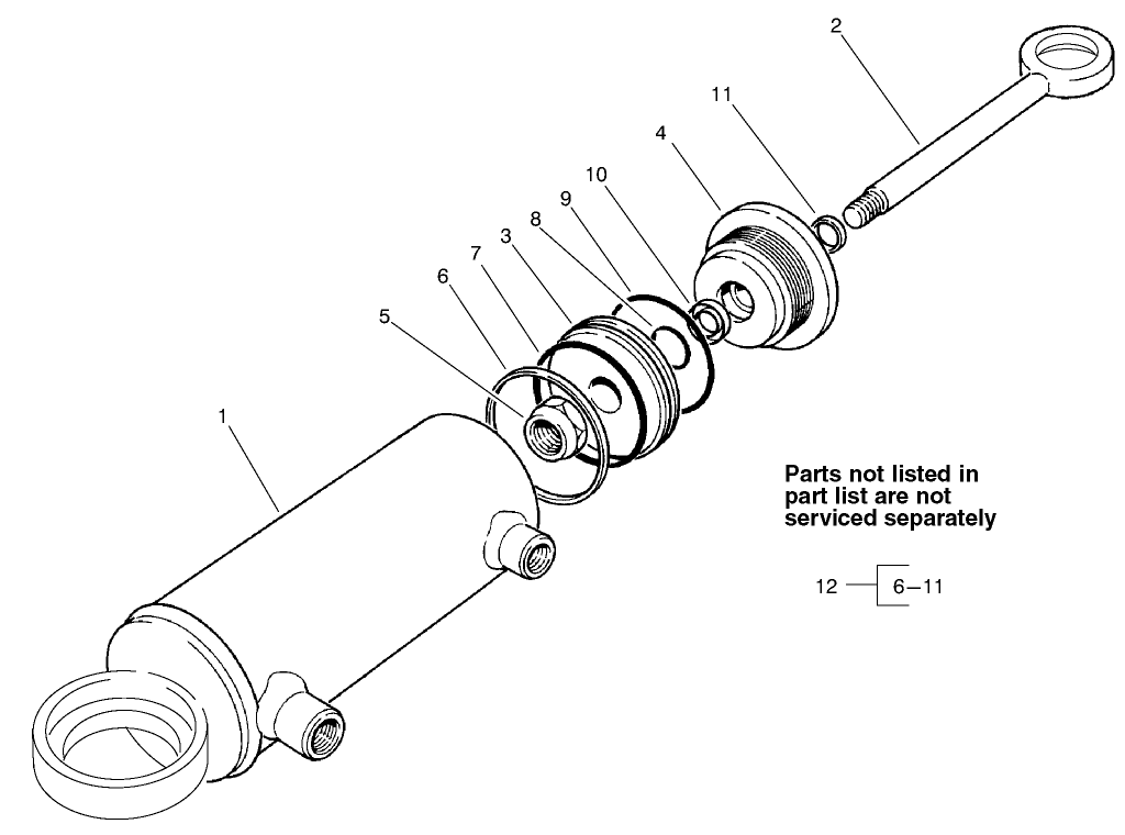 Hydraulic Cylinder Assembly No. 98-3806 (only on: 30455)