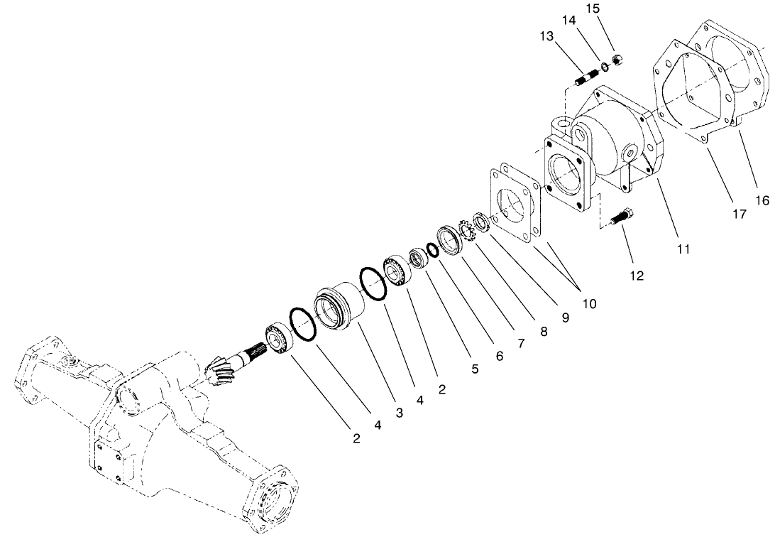Rear Axle Assembly No. 95-7500 (only On: 30455) Bevel Pinion Shaft Assembly