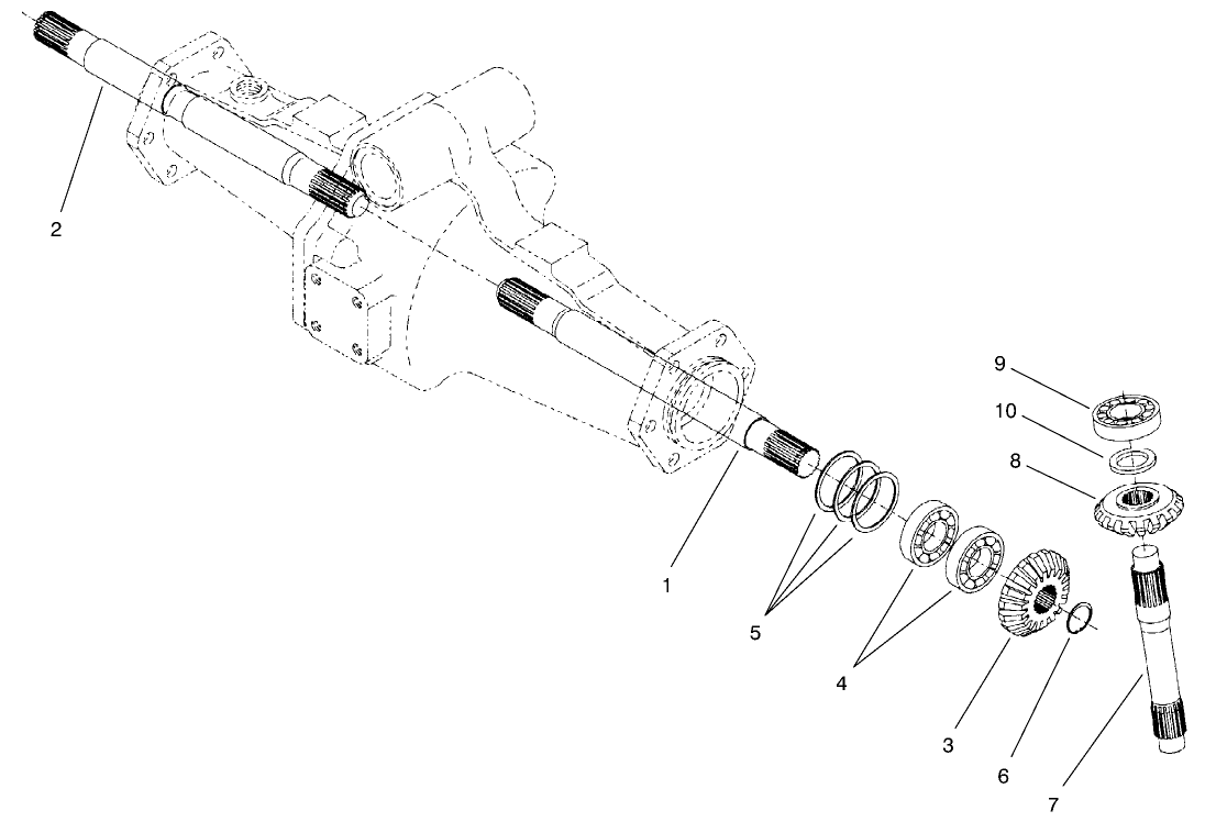 Rear Axle Assembly No. 95-7500 (continued) Bevel Gear Shaft Assembly (only On: 30455)