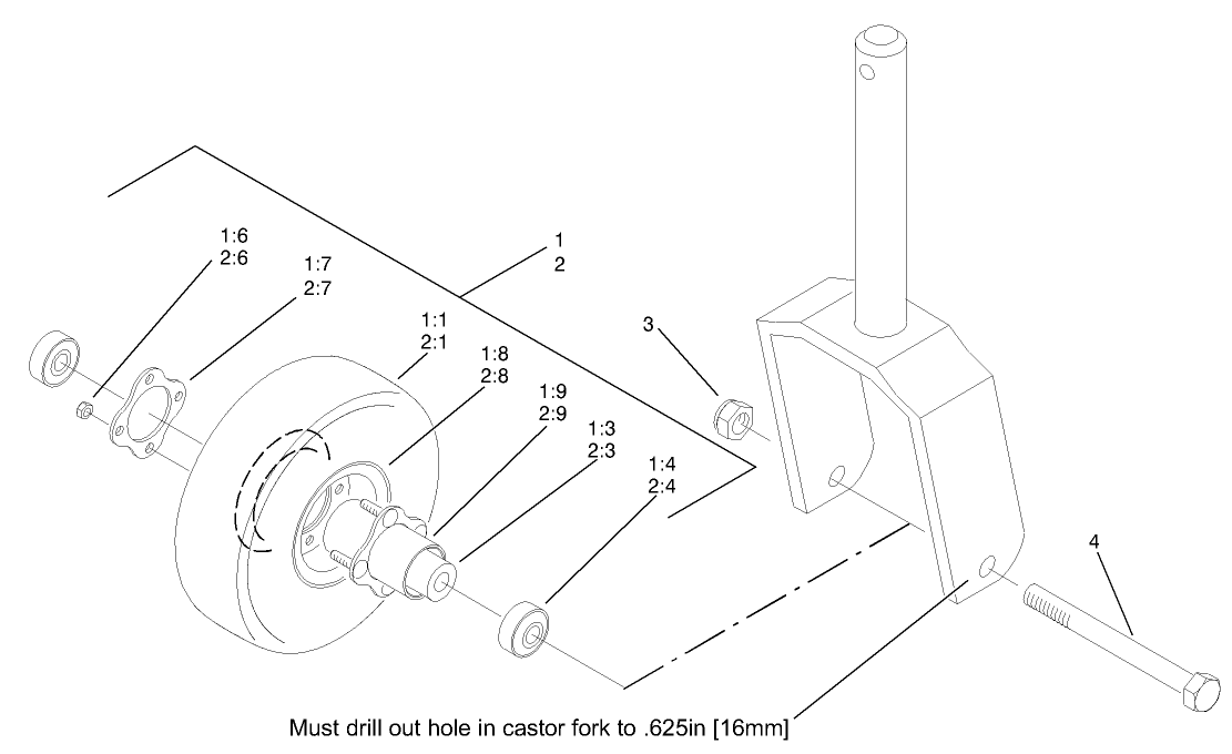 Optional Foam Filled Caster Wheel Assembly
