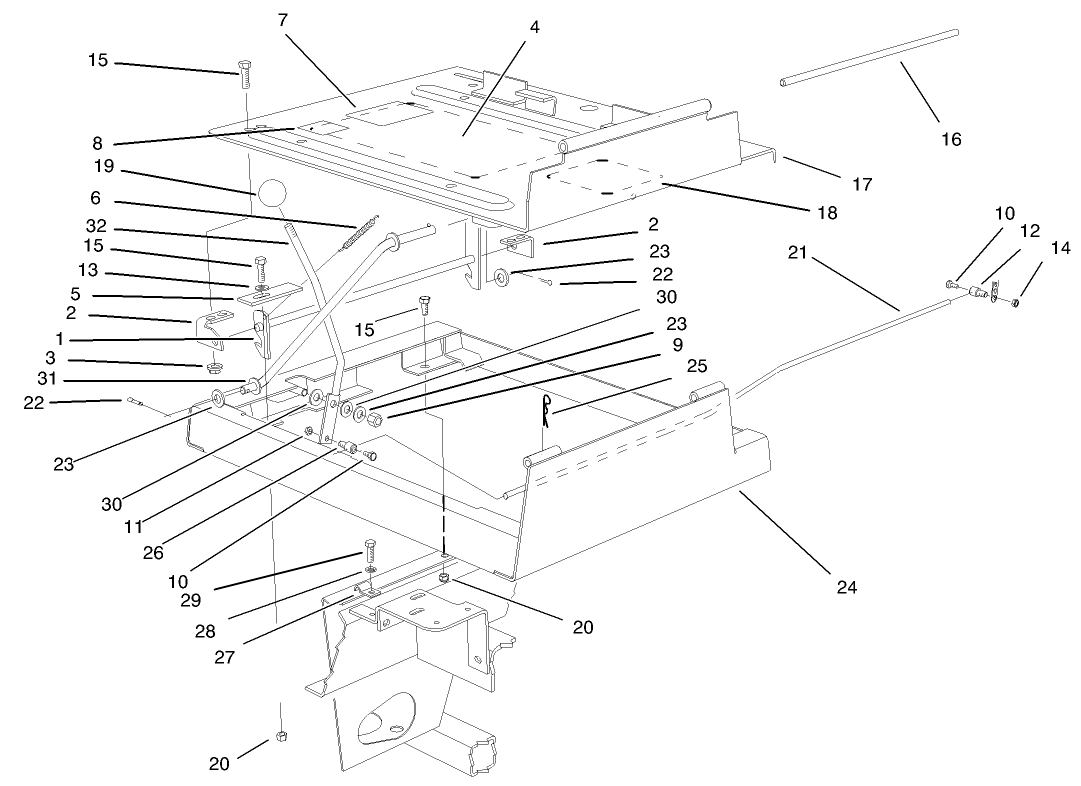 Seat Frame And Throttle Assembly