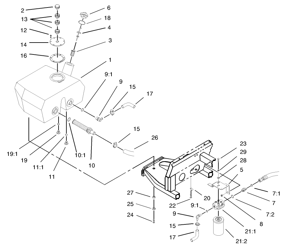 Hydraulic Filter And Reservoir Assembly