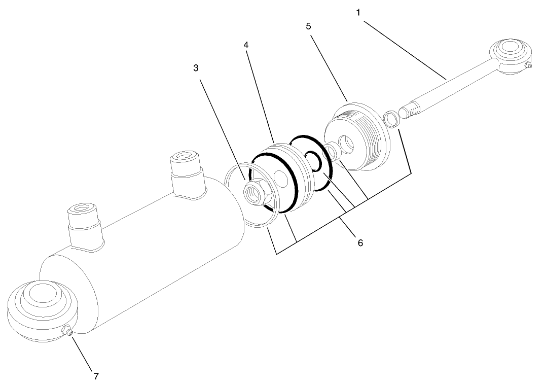 Hydraulic Cylinder Assembly No. 75-1200 (only On: 03550)