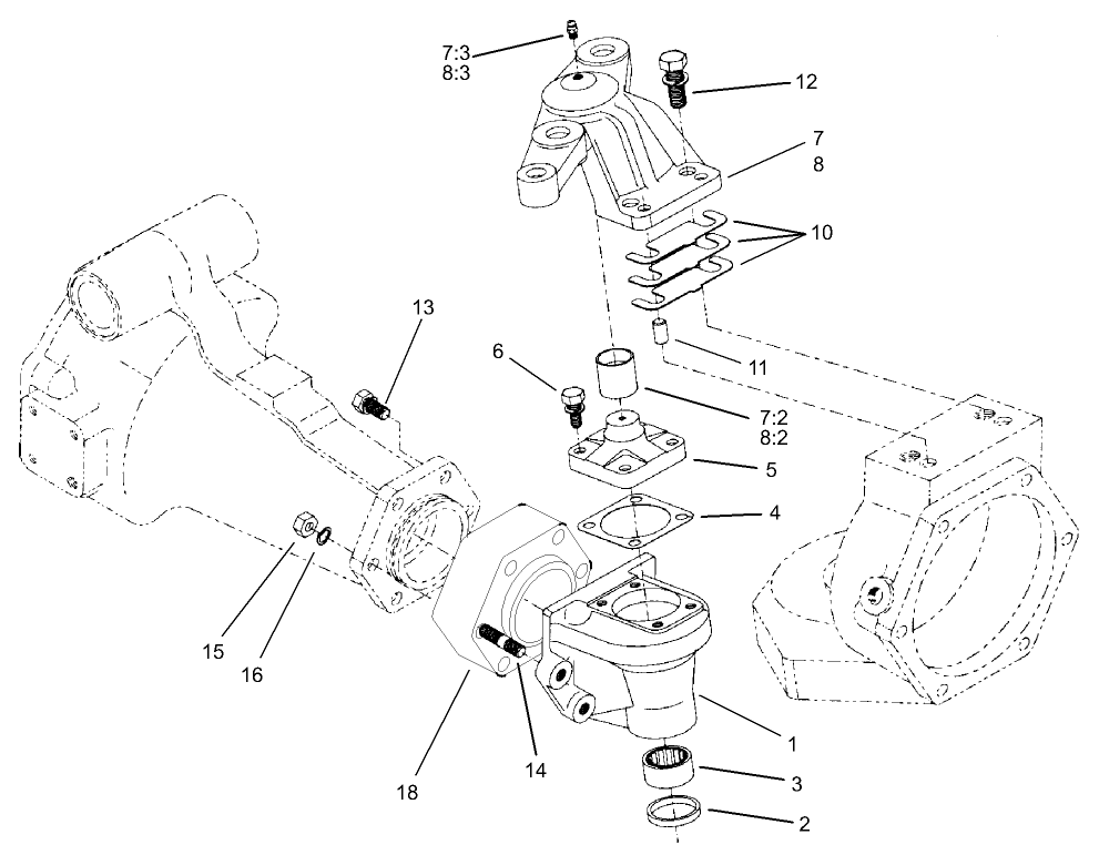 Rear Axle Assembly No. 98-3925 (continued) Bevel Gear Case Assembly