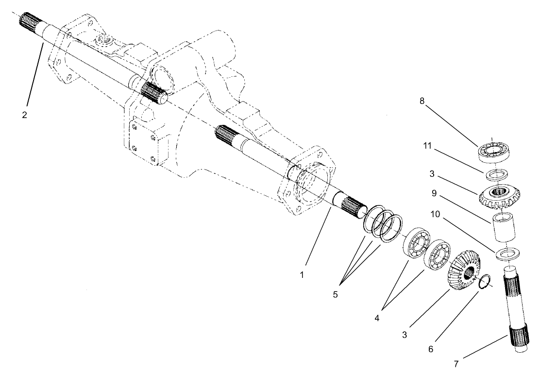 Rear Axle Assembly No. 98-3925 (continued) Bevel Gear Shaft Assembly