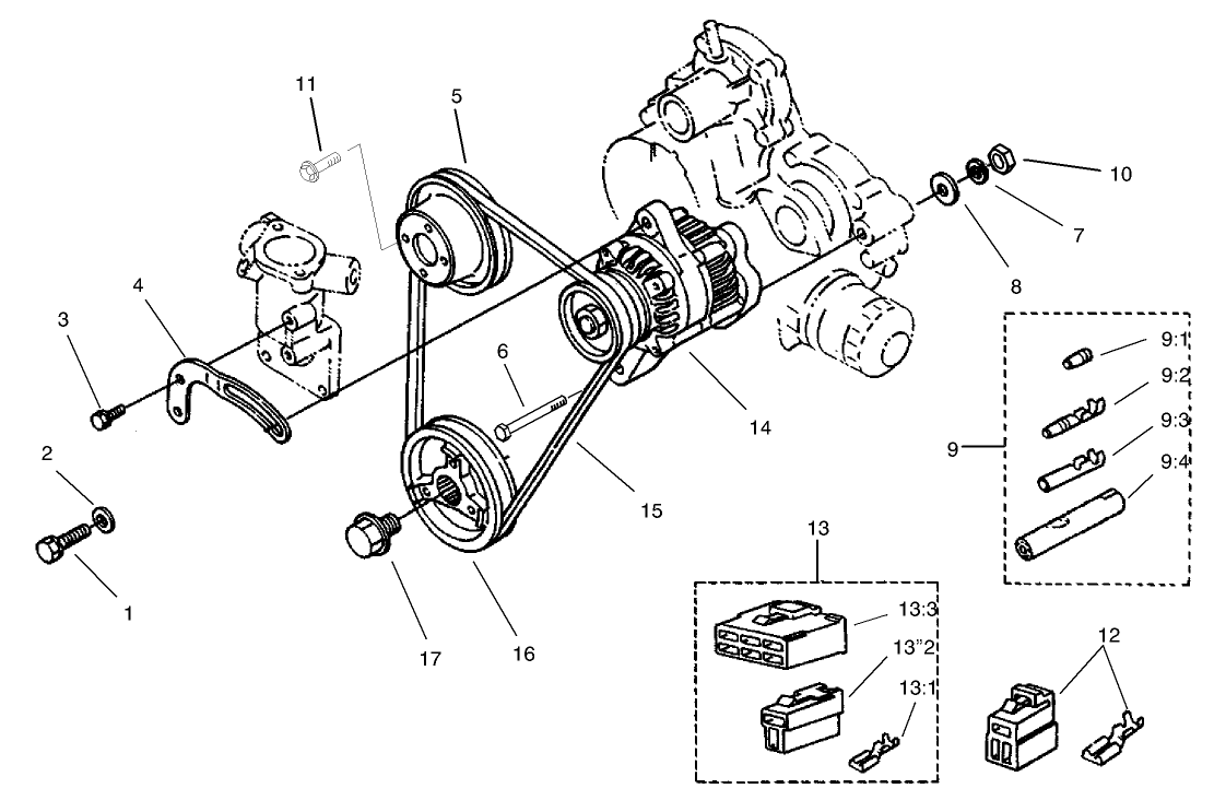 Alternator And Pulley Assembly