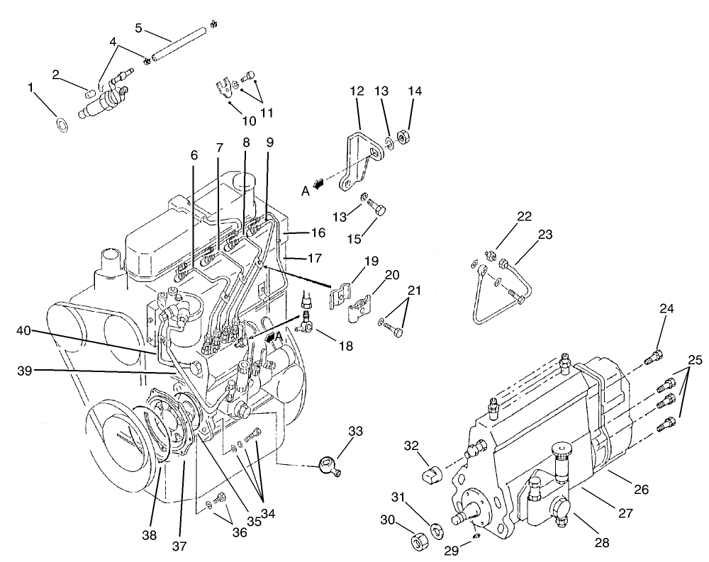 Fuel Injection Pump Mount Assembly