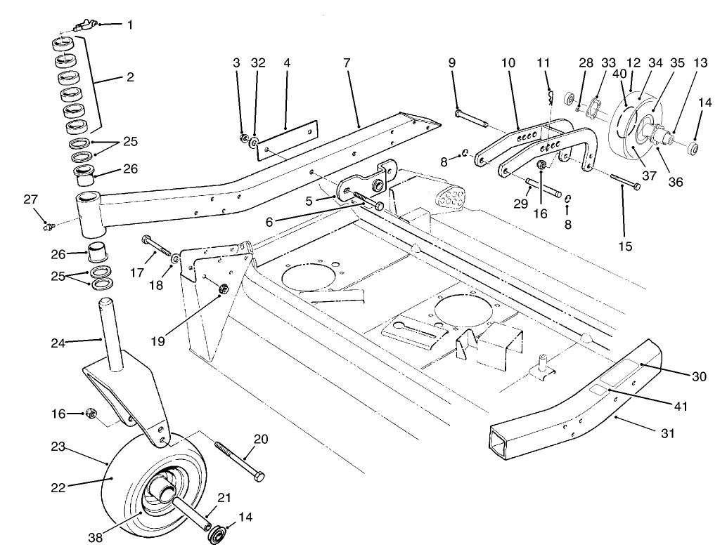 Center Deck Model No. 30592 Carrier Frame Assembly
