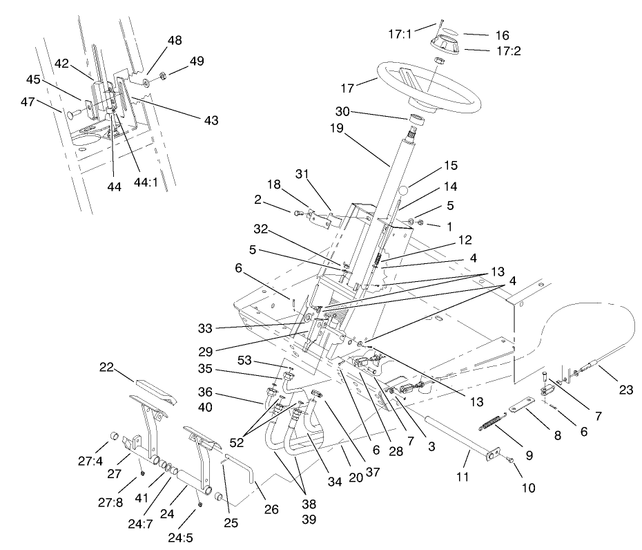 Power Steering And Brake Pedal Assembly
