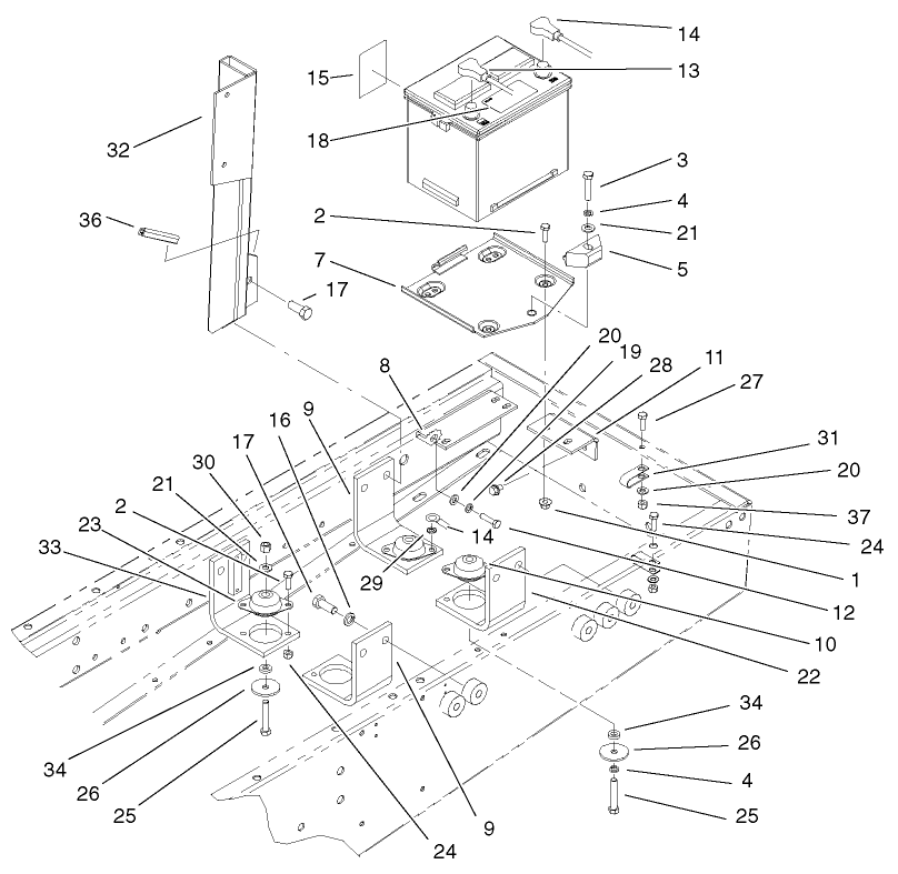 Battery And Engine Mount Assembly