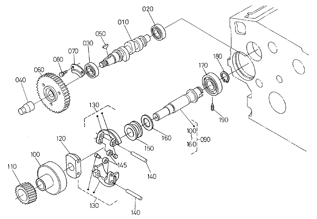 Fuel, Camshaft And Governor Shaft Assembly