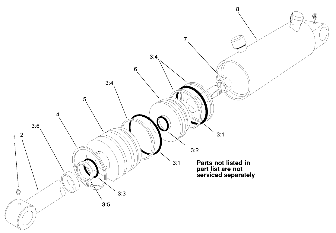 Hydraulic Cylinder Assembly No. 100-6586 (2-1/2in. Bore)