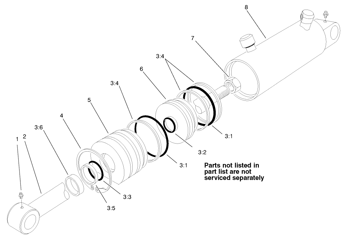 Hydraulic Clyinder Assembly No. 100-6591 (Optional)(3 in. Bore)