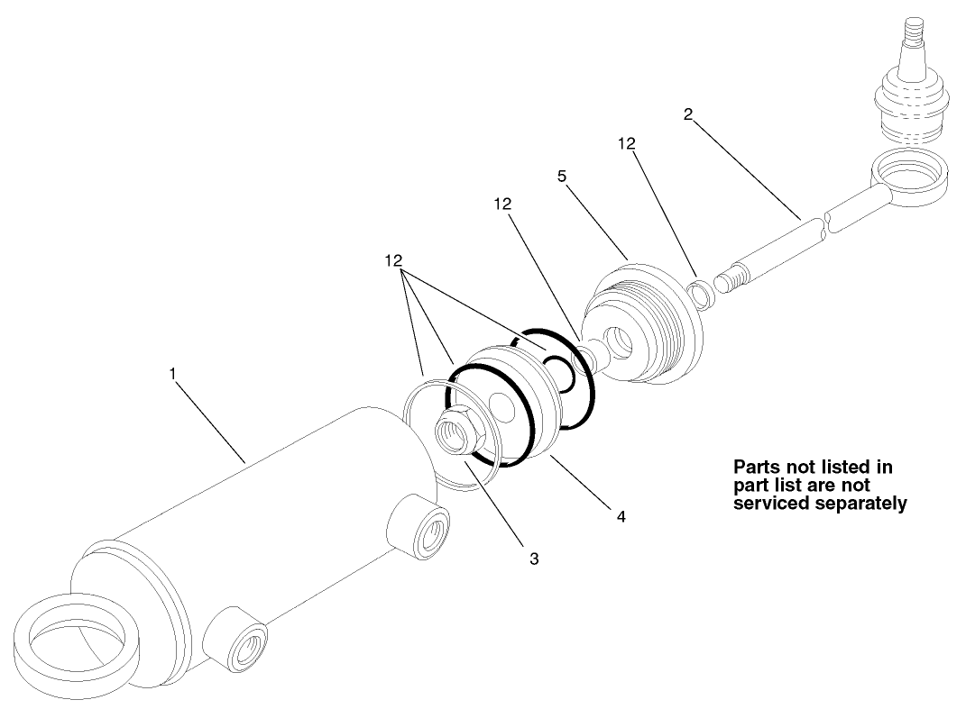 Hydraulic Cylinder Assembly No. 92-7828 (only on: 30626)
