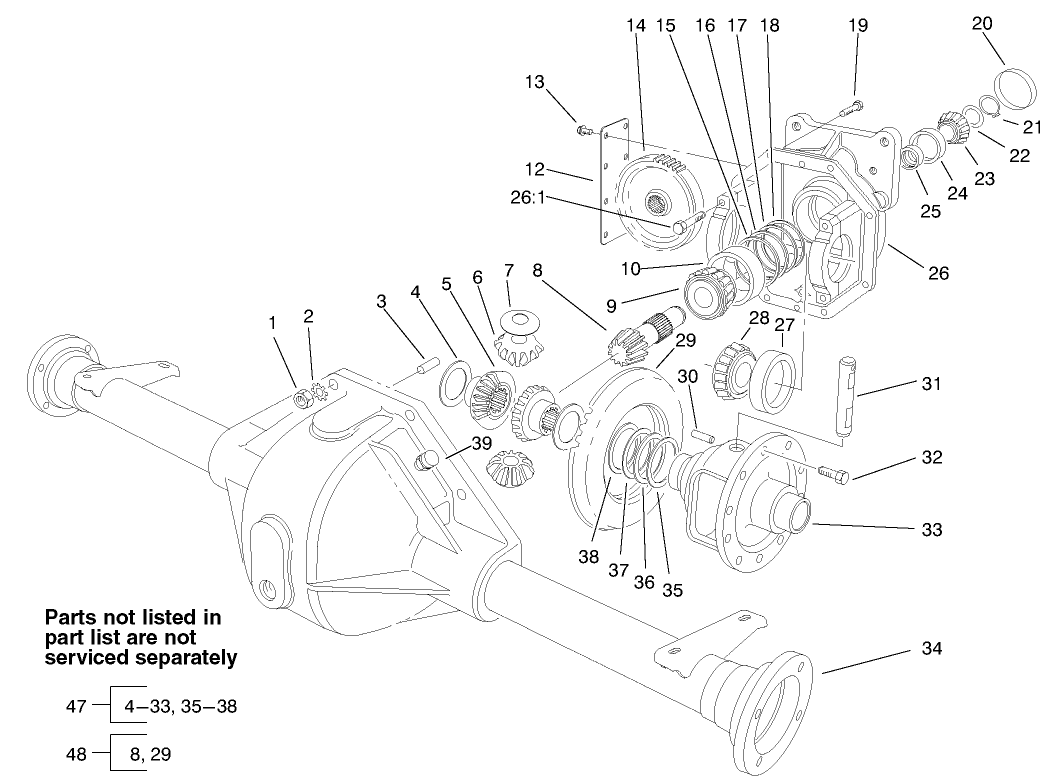 Front Axle Assembly No. 86-9600-03 (Only on: 30626)