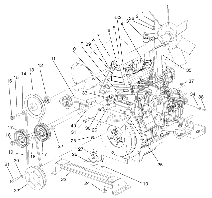 Engine and Mounting Components Assembly (Continued)