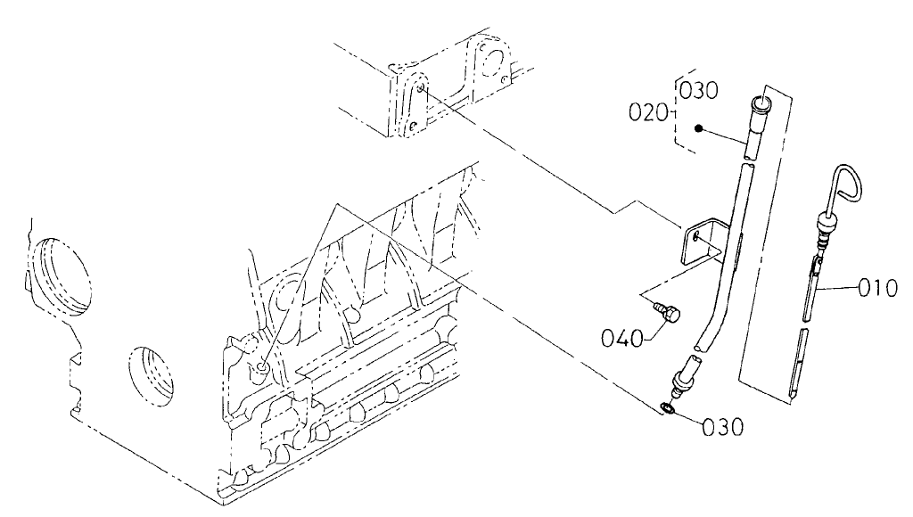 Dipstick and Guide Assembly Engine Assembly No. 104-3448