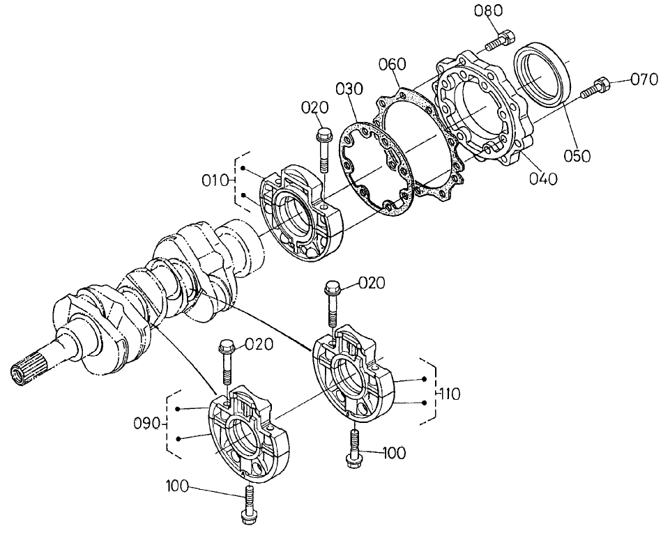 Main Bearing Case Assembly Engine Assembly No. 104-3448