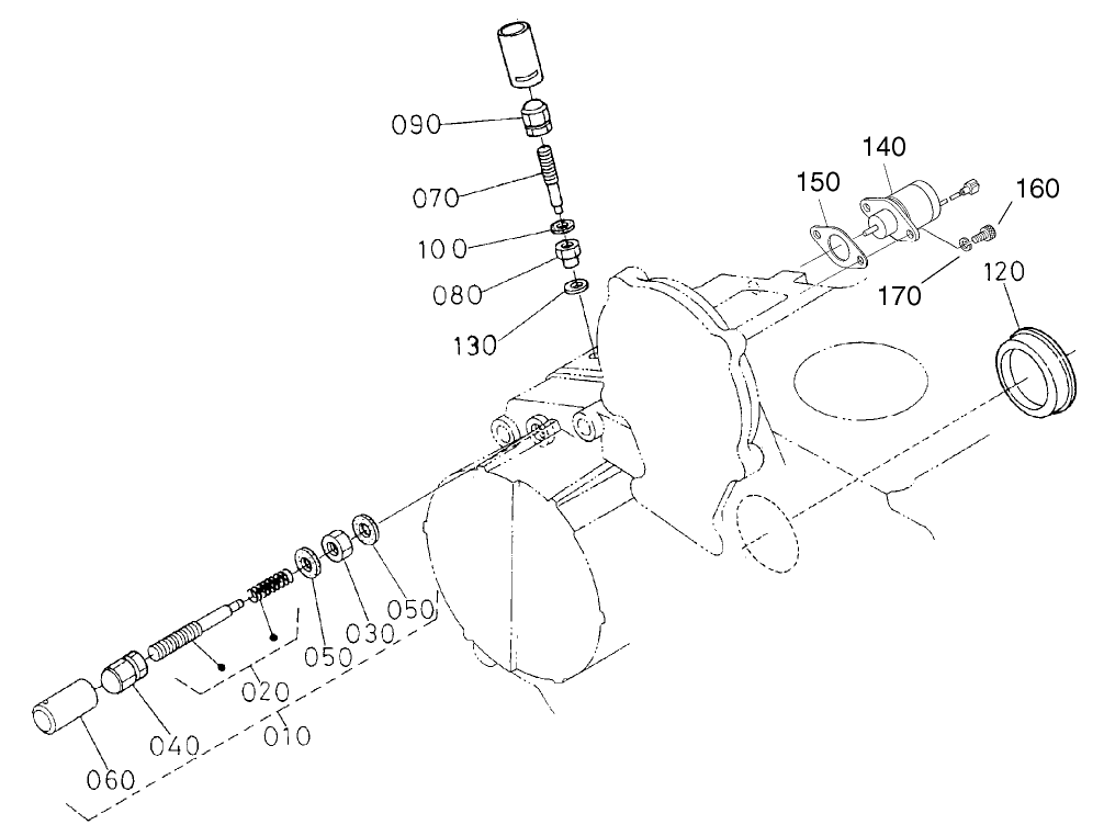 Idle Apparatus and Stop Solenoid Assembly Engine Assembly No. 104-3448