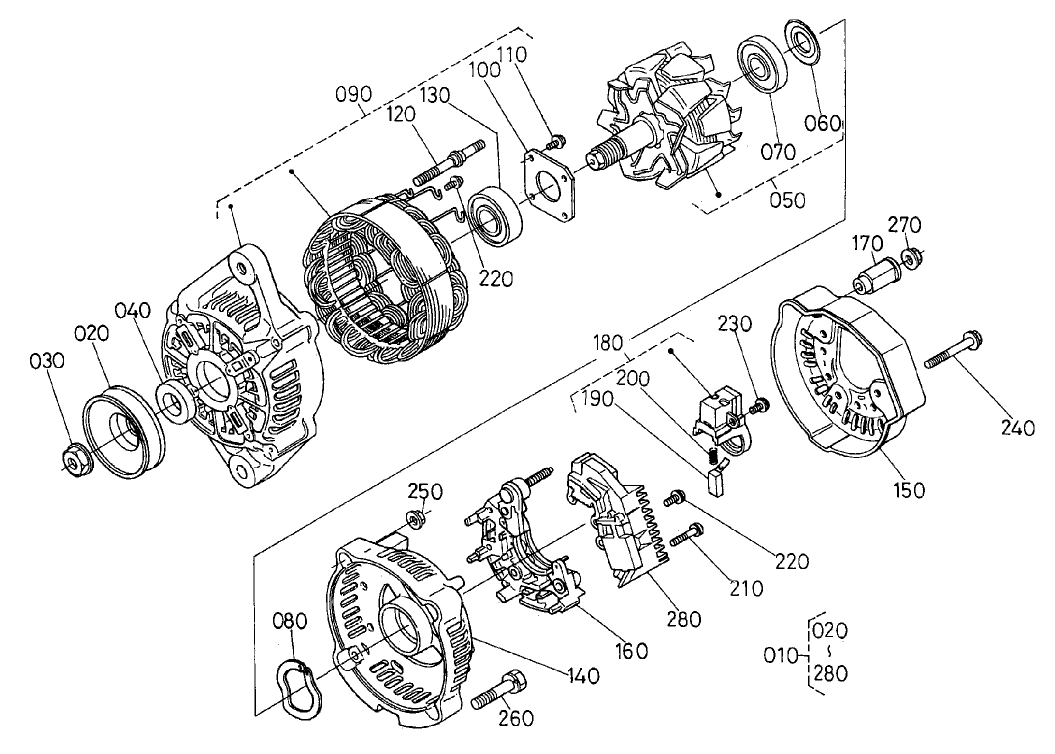 Alternator Assembly Engine Assembly No. 104-3448