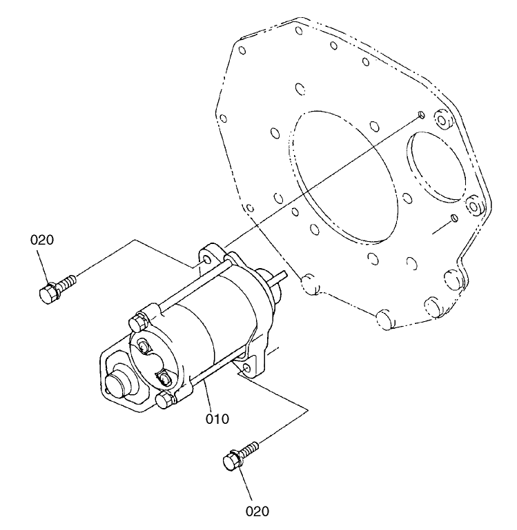 Starter Mount Assembly Engine Assembly No. 104-3448