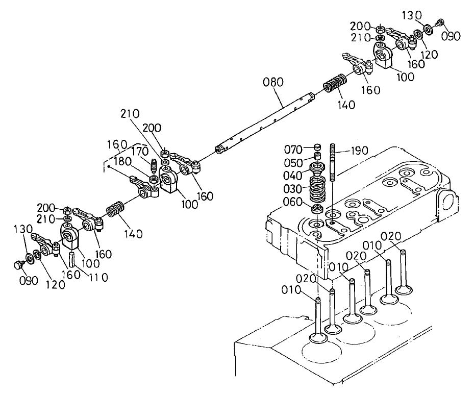 Valve and Rocker Arm Assembly Engine Assembly No. 104-3448