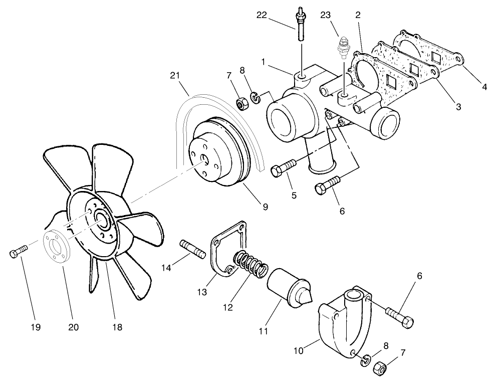 Water Pump Assembly Perkins Engine KI70372 (Carb Certified)