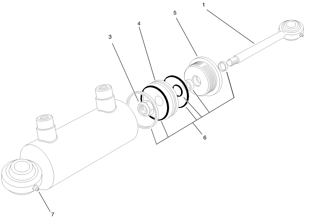 Hydraulic Cylinder Assembly No. 75-1200 (only On: 03550)